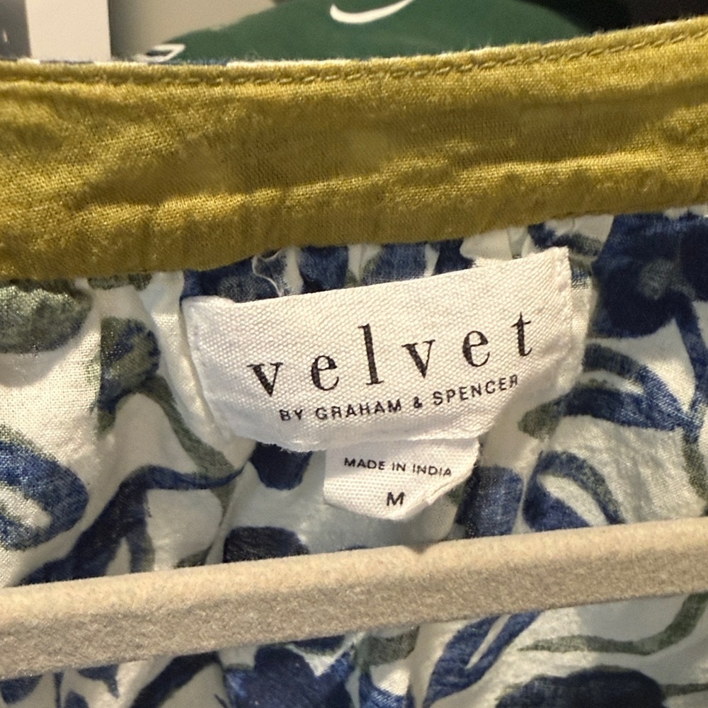 Velvet by Graham & Spencer Navy and Olive Floral Blouse - Picture 2 of 5